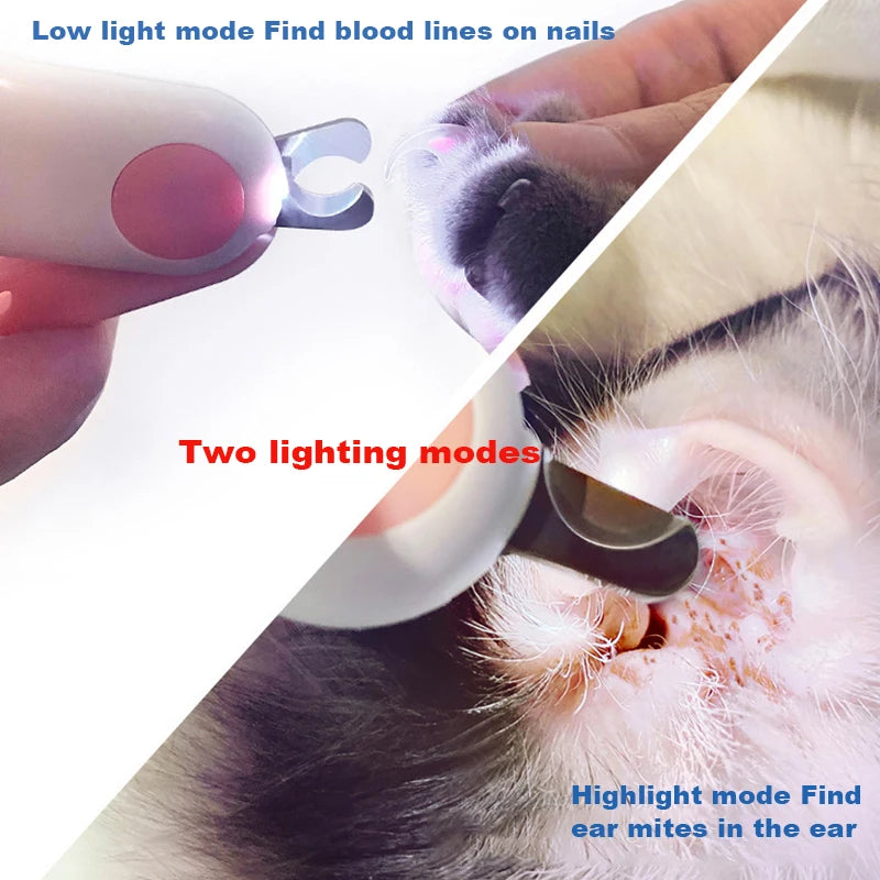 Professional Pet Nail Clipper LED Light Pet Nail Clipper Claw Grooming Scissors for Cats Small Dogs Scissors Cat Accessories