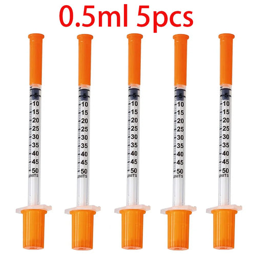 30Pcs 0.5Ml/1Ml Disposable Plastic Veterinary Syringes with Needles, Suitable for Pets and Farm Animals, Manual Push-Type Syringes with Needles, Farm Animal Syringes, Suitable for Cats, Dogs, Pigs