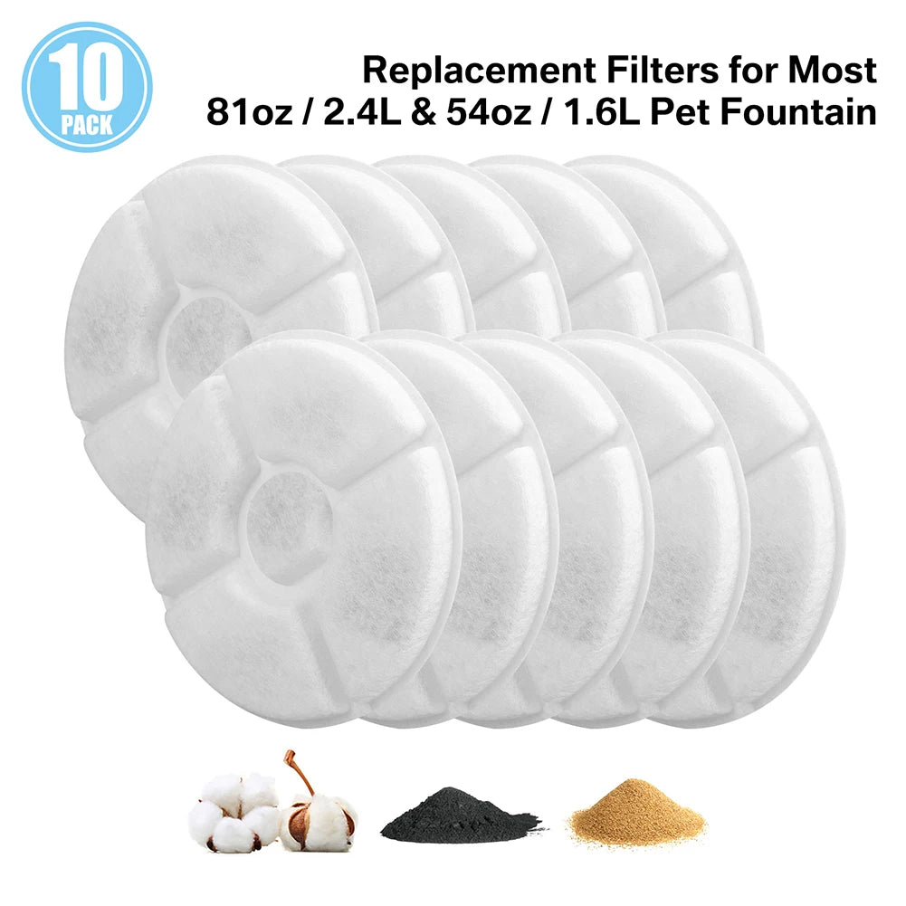 4/8/12Pcs Dog Feeders Fountain Filters Cat Water Replacement Filter for 2/2.4L Pet Fountain Filtration System Pre-Filter Sponges