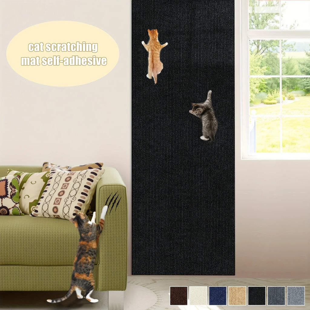 Trimmable Cat Scratch Mat Self-Adhesive Cats Scratch Carpet Anti Cat Scratcher Furniture Couch Corner Indoor Sofa Wall Protector