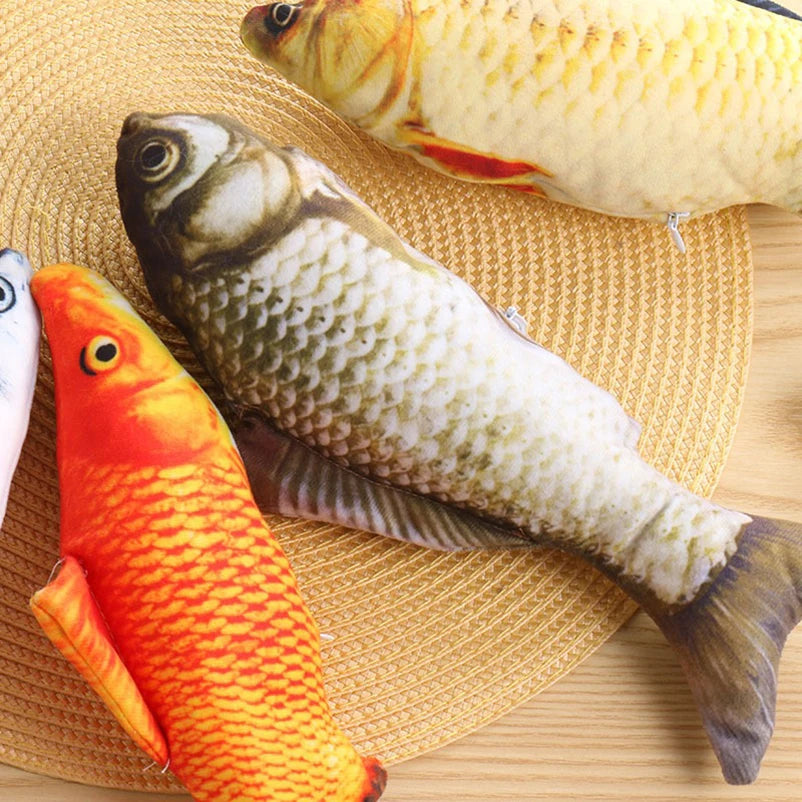 of cat-teasing toys simulation fish tear-teasing cat chew plush toys fish cat supplies Pet supplies