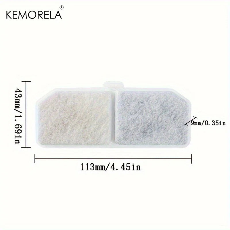 KEMORELA 10/16PCS Pet Water Fountain Activated Carbon Filters 113x43mm Resin Core Compatible with Cat Dog Smart Water Dispensers