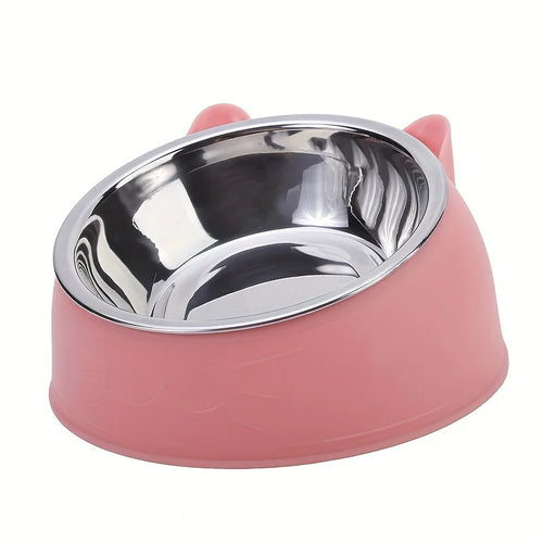 1pc Stainless Steel Food Drinking Feeding Bowls, for Kitten Puppy Cats Dogs Daily Feeding, Durable Non-Slip Pet Feeder Supplies