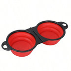 1-piece 2-in-1 Foldable Dual Bowl Feeding Bowl Portable Outdoor Travel Dog Cat Drinking Bowl Pet Supplies Outdoor Feeding Water