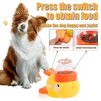 1PC Little Yellow Duck Pet Feeder Interactive Training Device For Cats And Dogs Food Dispensing By Pressing Automatic Feeder