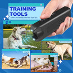 Ultrasonic Dog Repeller Anti-barking Device Pet Training Outdoor Deterrent Portable Chaser with LED Repels Cats & Dogs