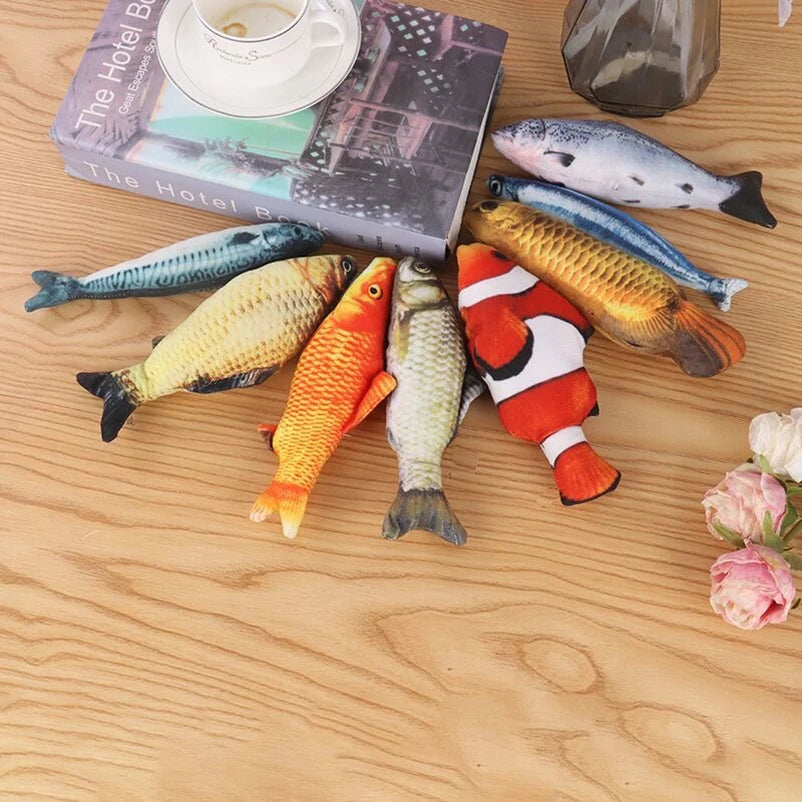 of cat-teasing toys simulation fish tear-teasing cat chew plush toys fish cat supplies Pet supplies