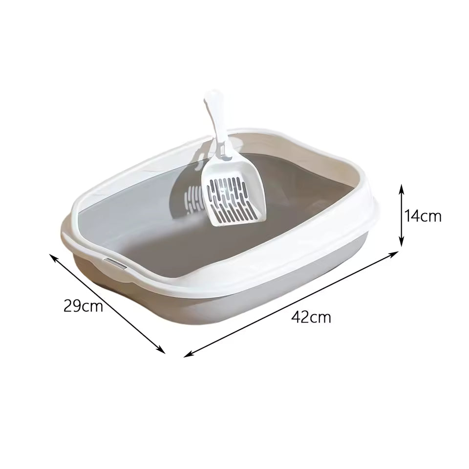 Semi-enclosed Litter Box Spatter-proof Cat Toilet Large Kitten Cleaning Supplies Large Cat Poop Bowl Pet Bupplies