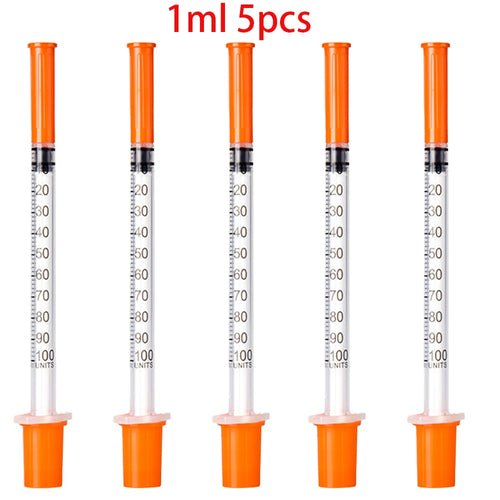30Pcs 0.5Ml/1Ml Disposable Plastic Veterinary Syringes with Needles, Suitable for Pets and Farm Animals, Manual Push-Type Syringes with Needles, Farm Animal Syringes, Suitable for Cats, Dogs, Pigs