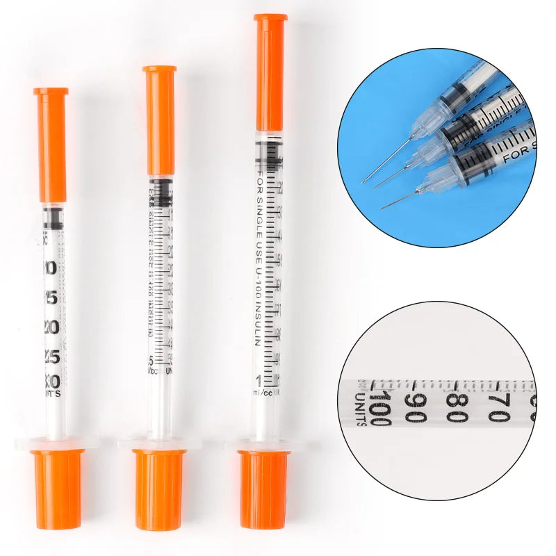 20/50/100Pcs Disposable Veterinary Syringe Manual Push Syringe 0.3/0.5/1ml Needle Farm Animal Syringe with Needles Cat Dog Pig