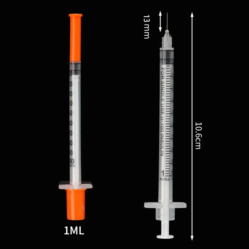 20/50/100Pcs Disposable Veterinary Syringe Manual Push Syringe 0.3/0.5/1ml Needle Farm Animal Syringe with Needles Cat Dog Pig