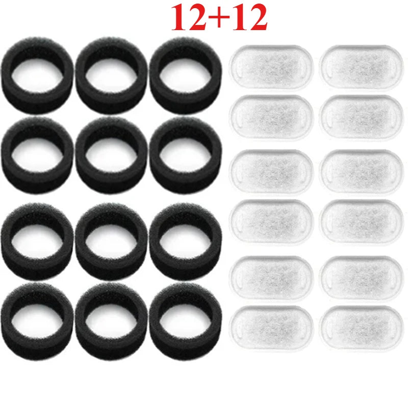 6/12PCS Cat Water Fountain Activated Carbon Sponge Filters for Stainless Steel Water Dispenser Pet Healthy Water Care Accessory