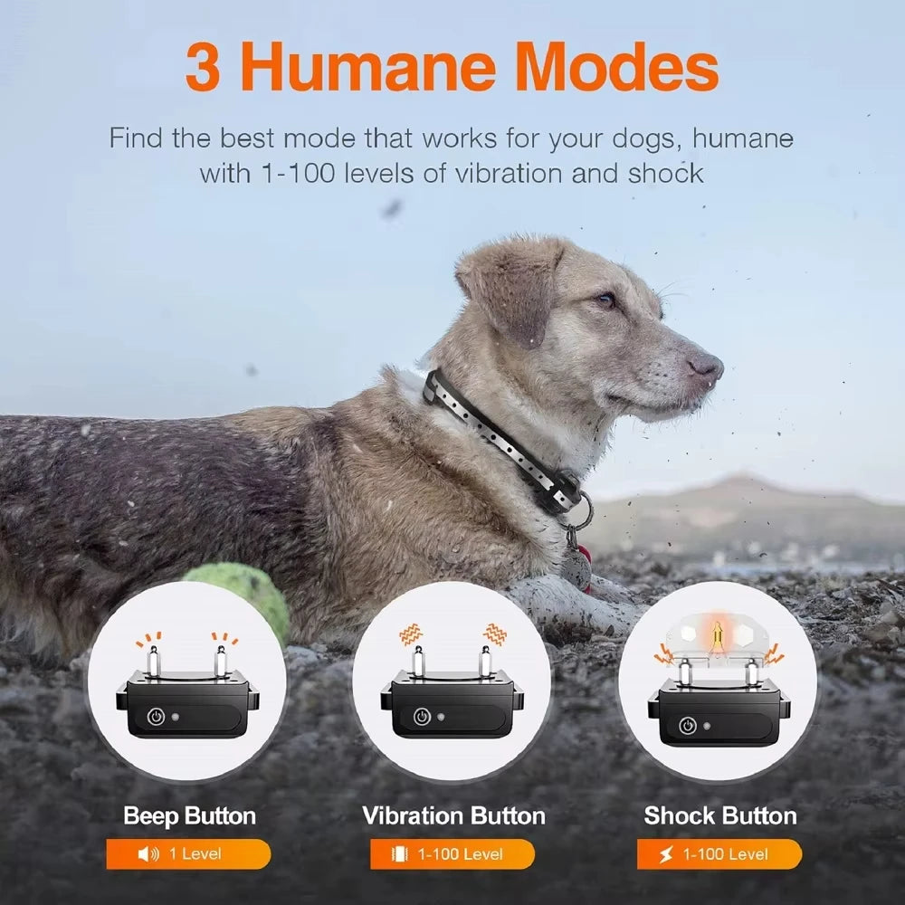 1000m Dog Training Collar with Remote Control ,Waterproof Electric Collar for All Size Dogs ,Rechargeable Dog Anti Bark Collar