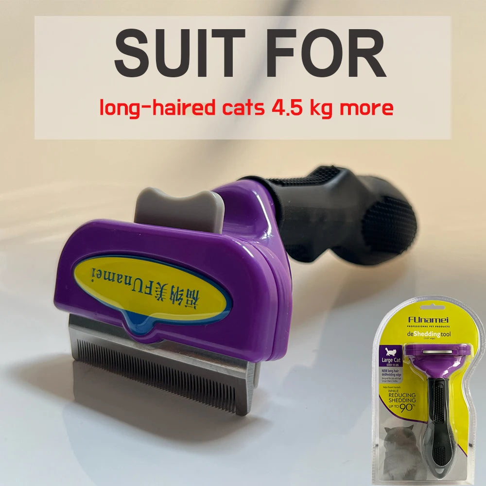 Long Hair Cat Brush Pets Deshedding Tool for Dogs Cats , Short Cat Comb Dog Hair Removal Brush Pet Grooming Fur Dematting Brush