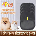 Pet Grooming Gloves Reusable Static Dedusting Brush Gloves Removing Dog Cat Hair From Sofa Carpet Clothes Pet Dog Hair Remover