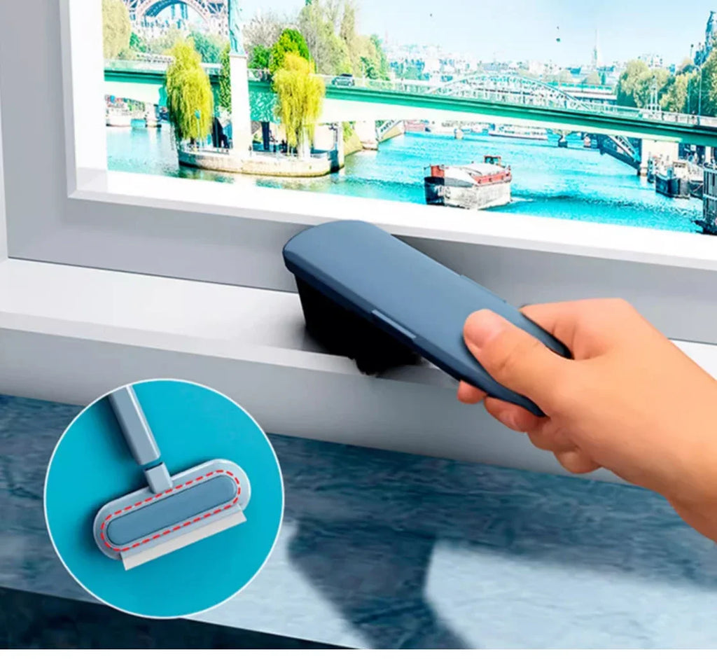 Long-handled window cleaning brush, manual pet hair remover for cats and dogs, multifunctional pet hair cleaning brush