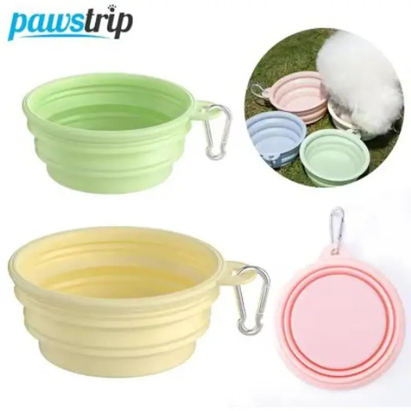 350ml/1000ml Collapsible Dog Bowl Outdoor Travel Pet Drinking Bowl for Dog Cats Folding Silicone Bowl Puppy Food Container