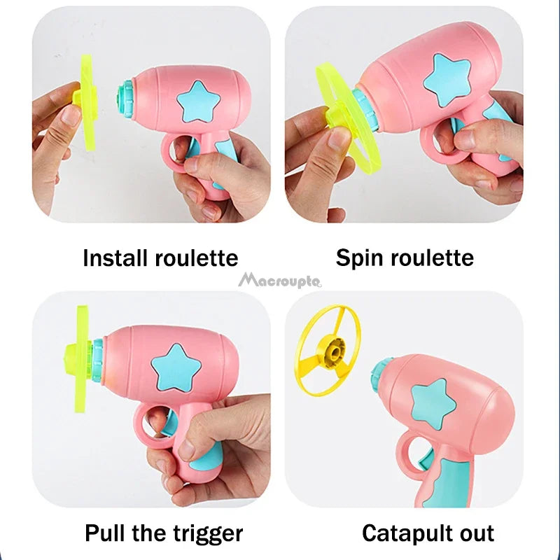 Funny Cat Toy Interactive Launch Pet Training Toy For Kitten Mini Flying Disc Shooting Gun Chasing Games Cat Toys Pet Supplies