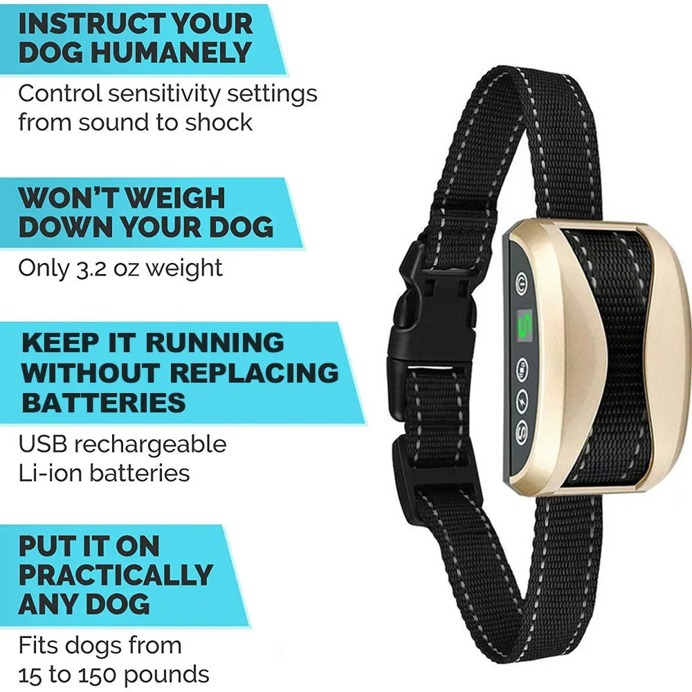 Homefish Dog Collar Anti Bark Control proof Rechargeable Anti Barking For Dogs Training Collars