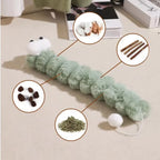 Cat Plush Chew Toy Soft Bite Stick Catnip Kitten Toy Cushion Caterpillar Cat Pillow Teaser Stick Interactive Cat Toy Supplies