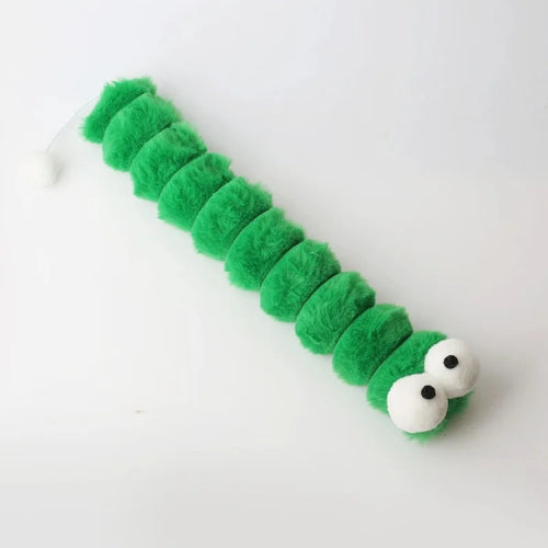 Cat Plush Chew Toy Plush Cushion Caterpillar Catnip Companionship Kitten Toy Cat Teaser Stick Interactive Cat Toy Supplies