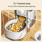 New Hanging Automatic Pet Food Feeder/Water Dispenser, Gravity Cat Auto Feeder Waterer Set with Container Bowl for Cage