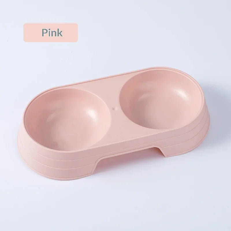 Environmentally friendly and durable pet double bowl anti slip base universal drinking and eating double bowl supplies for pets
