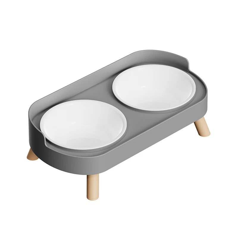 A Colorful Dopamine Pet Double Bowl Fashion Feeding Large Capacity Stainless Steel Dog Bowl Drinking Water Neck Cat Double Bowl