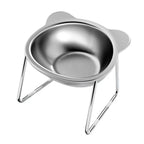 Raised Cat Bowls Tilted Neck Guard Cat Food Bowl 304 Stainless Steel Shatter-resistant Elevated 15° Pet Supplies for Puppy Cat
