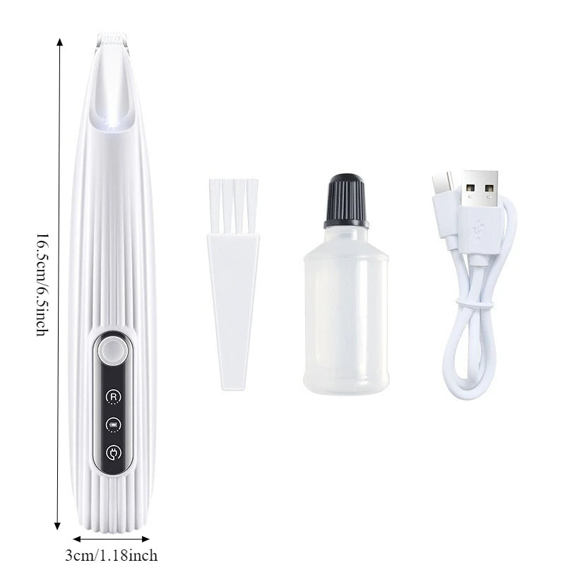 Professional Dog Grooming Clippers & LED Light LCD Display 18mm Wide Blade for Paw Trimming Low Noise Cordless Pet Hair Trimmer