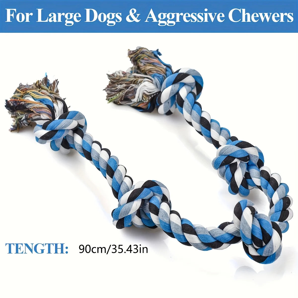 1pc Heavy-Duty Dog Rope Toy with Teeth Cleaning & Chewing - Extra Long Rope -Durable Chew Toy for Teeth Cleaning dog accessories
