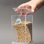 1PC Parrot Feeder Anti-Spill Transparent Bird Food Box Clear Feeding Device for Parrots Durable Bird Feeding Box