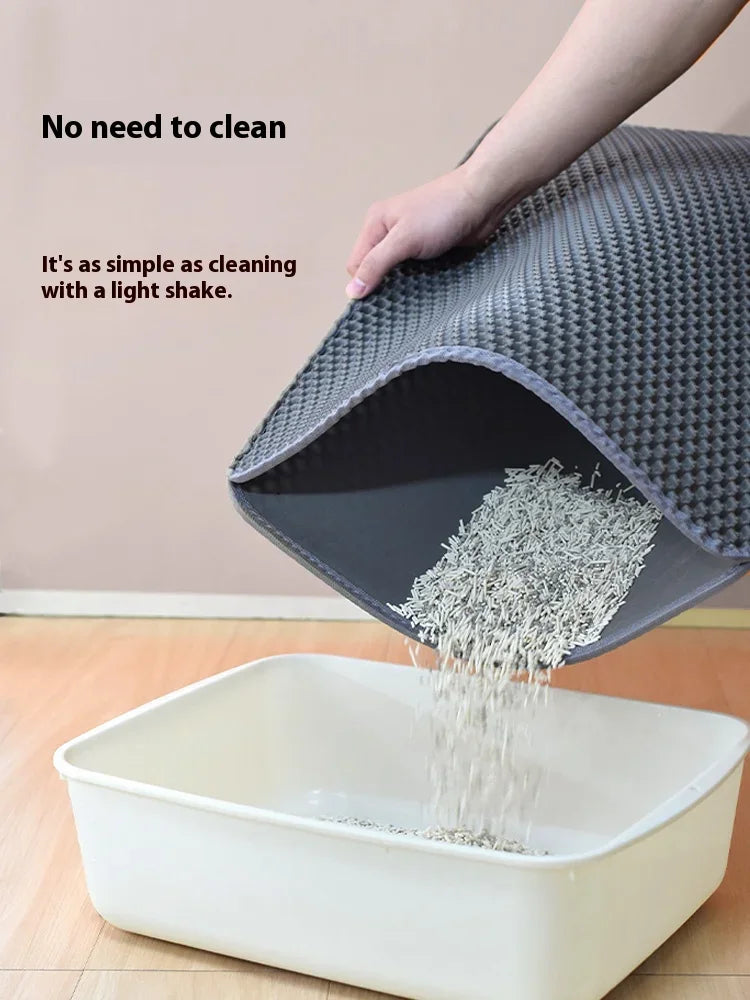 Large Cat Litter Mat Waterproof Double Layer Non Slip Litter Box Tray Pad Washable Durable Pet Toilet Training Mat