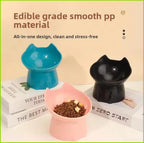 Cat bowl with long ears and high feet bowl cat and dog neck protection and anti-overturning plastic raised pet bowl