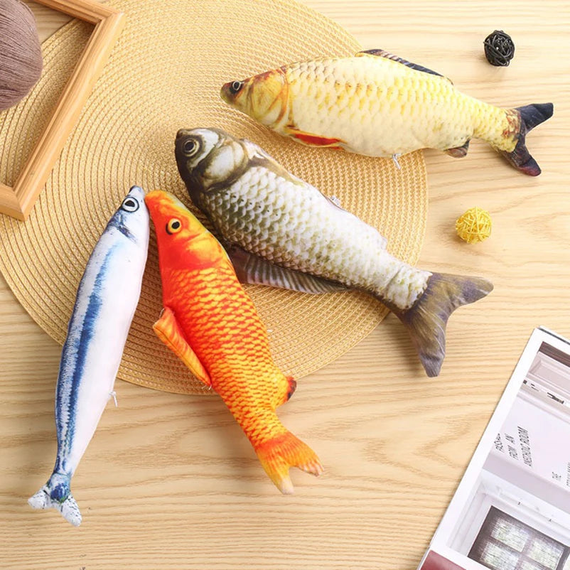 of cat-teasing toys simulation fish tear-teasing cat chew plush toys fish cat supplies Pet supplies