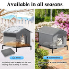 Stray Cat Houses with Mat Waterproof Summer Cool Shelter Foldable Pet Cave Nest Sleeping Beds for Outdoor Cats Small Dog Puppies