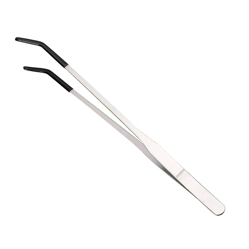 2pcs Bent Tip Tweezers For Crafts Stainless Steel Straight And Curved Nippers Tweezers Feeding Tongs For Reptile Lizards Spider