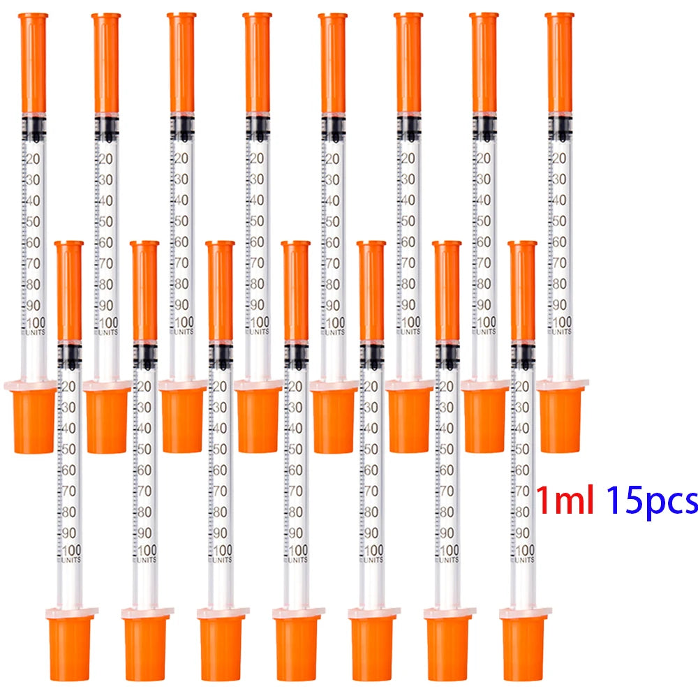 30Pcs 0.5Ml/1Ml Disposable Plastic Veterinary Syringes with Needles, Suitable for Pets and Farm Animals, Manual Push-Type Syringes with Needles, Farm Animal Syringes, Suitable for Cats, Dogs, Pigs