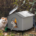 Stray Cat Houses with Mat Waterproof Winter Warm Foldable Washable Pet Cave Sleeping Beds for Outdoor Cats Small Dogs Puppies