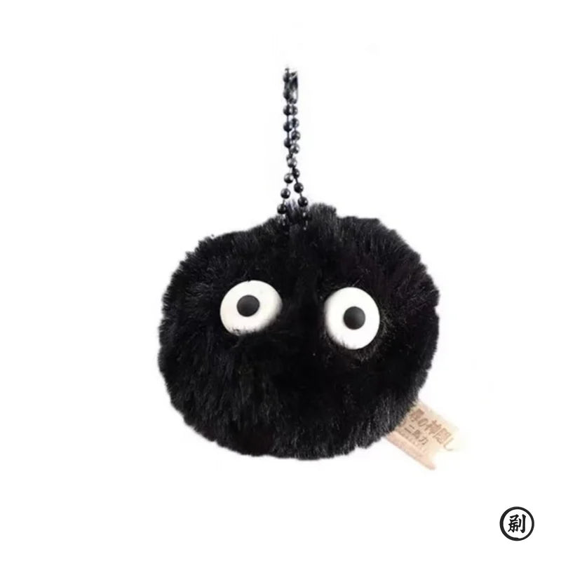 5PCS Or 10PCS Pet Toy Coal Ball Figurines Keychains Accessories Cute Plush Black Coal Ball Cartoon Bag Pendants