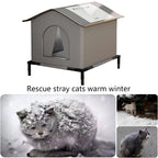 Stray Cat Houses with Mat Waterproof Summer Cool Shelter Foldable Pet Cave Nest Sleeping Beds for Outdoor Cats Small Dog Puppies