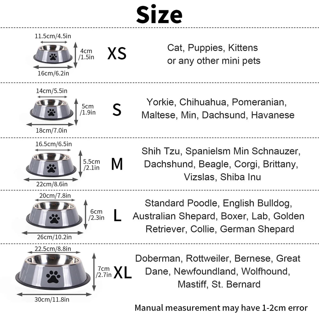 Stainless Steel Pet Bowl Cat Dog Food Bowl Multi-Specification Anti-fall Food Bowl Food Bowl Feeding Pet Supplies 16 To 22 Cm