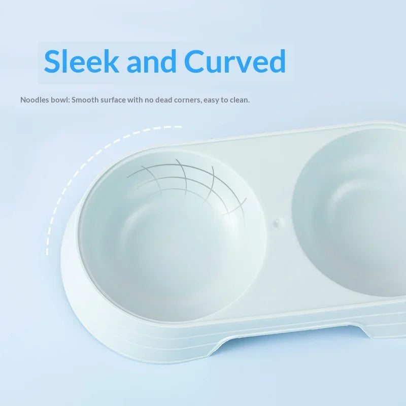 Environmentally friendly and durable pet double bowl anti slip base universal drinking and eating double bowl supplies for pets