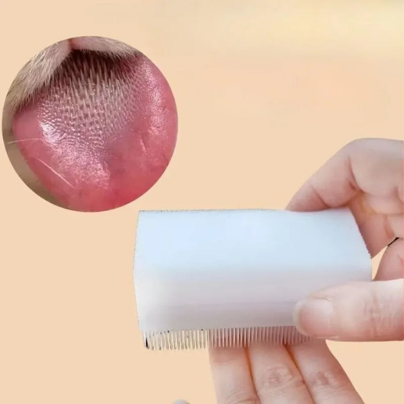 Cat Massage Brush Tongue Sensory Cleaning Brush Soft Cat and Dog Tongue Coating Brush Double-sided Sponge Cat Tongue Comb
