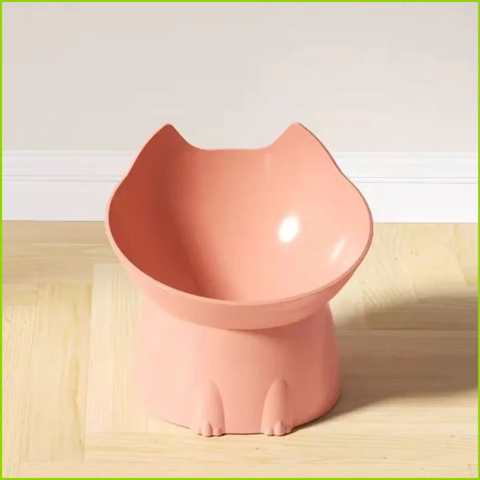Cat bowl with long ears and high feet bowl cat and dog neck protection and anti-overturning plastic raised pet bowl