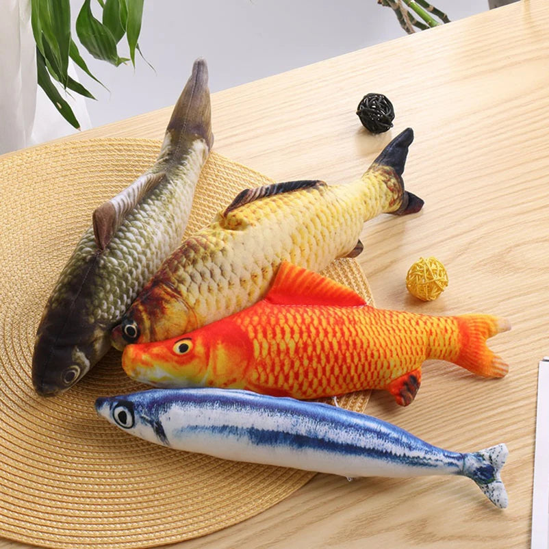 of cat-teasing toys simulation fish tear-teasing cat chew plush toys fish cat supplies Pet supplies