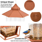 Automatic Bird Feeder Hanging Food Feeding Tool Gazebo Outdoor Birds Feeder Multiple Hole Nut Feeding House Bird Food Container