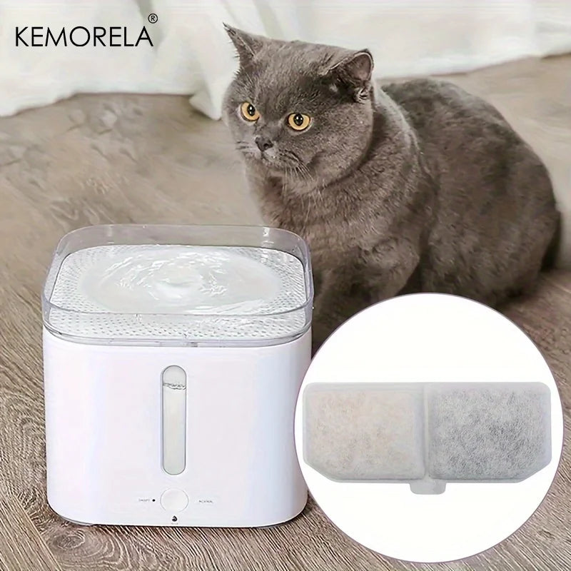 KEMORELA 10/16PCS Pet Water Fountain Activated Carbon Filters 113x43mm Resin Core Compatible with Cat Dog Smart Water Dispensers