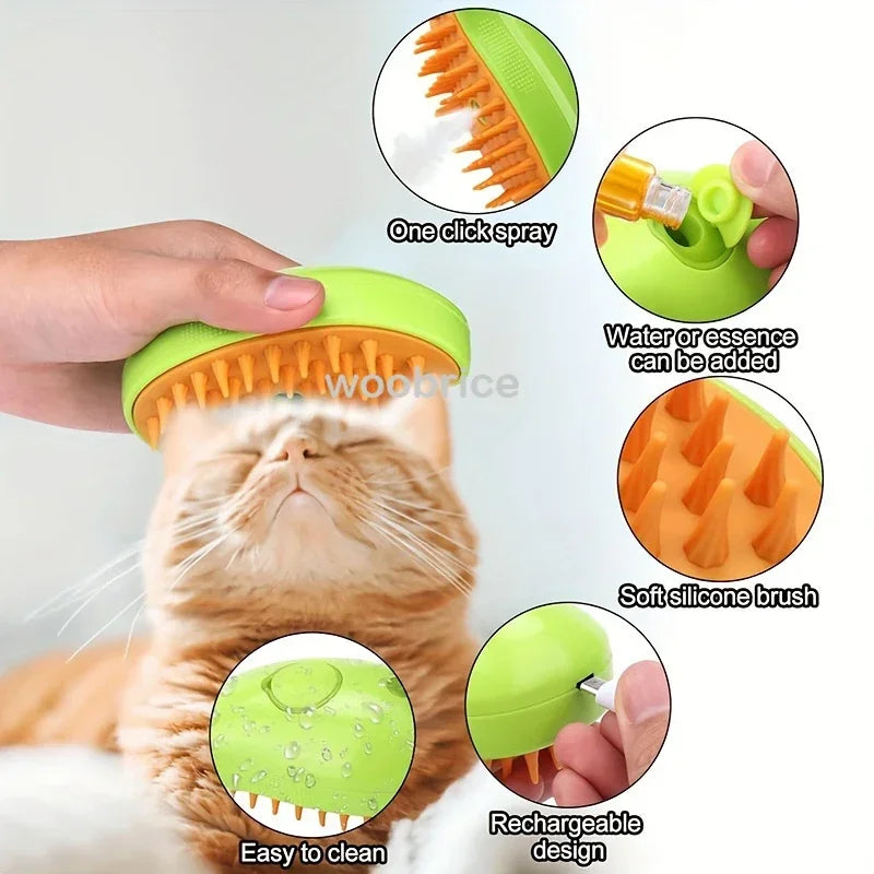 3 in 1 Pet Brush Cat Steam Brush Comb Dog Brush Electric Spray Cat Hair Brushes Massage Pet Grooming Hair Removal Combs