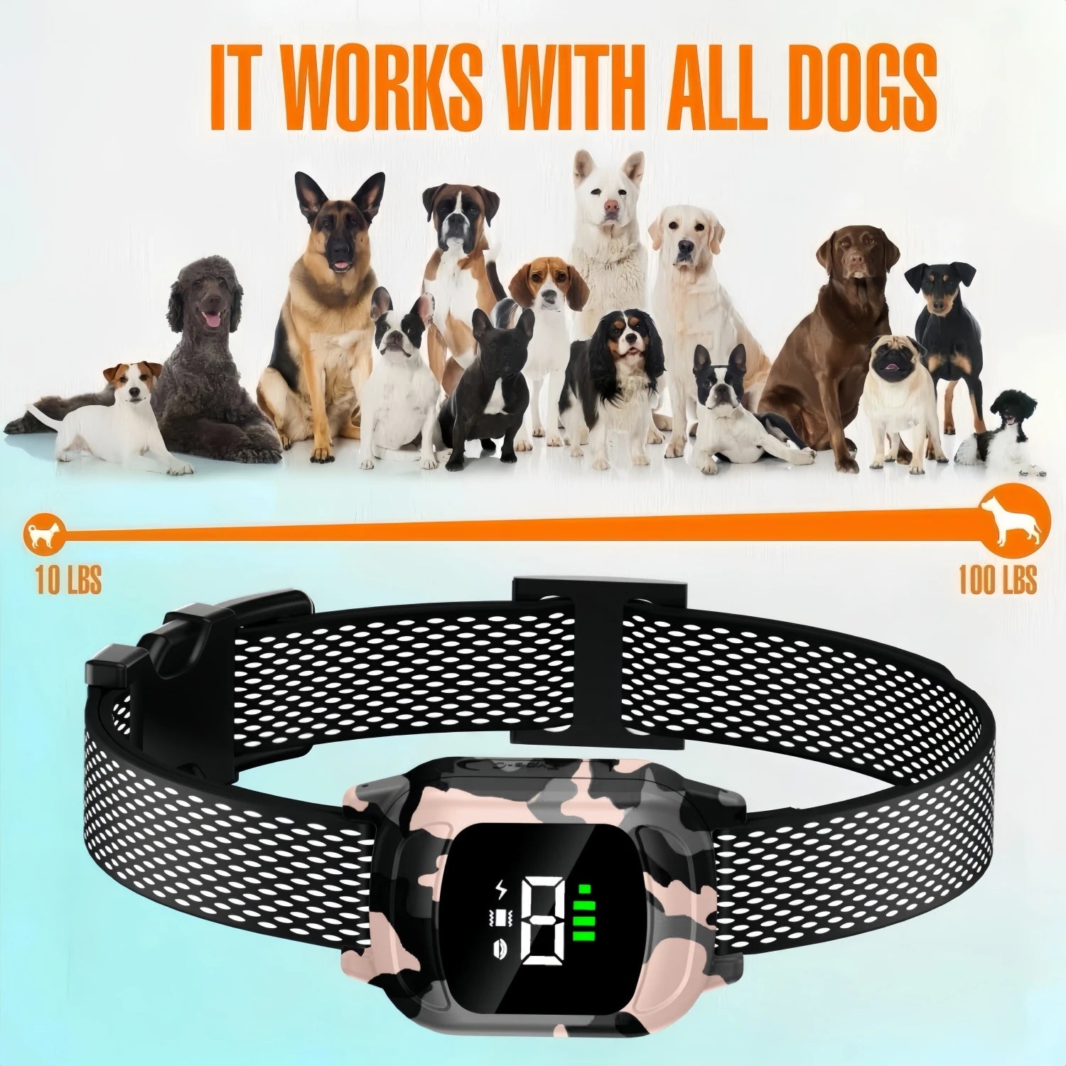 Camouflage Automatic Anti Barking Dog Collar, Bark Stopper, Stop Barkin，Electric Training Collar for Dog electric collar